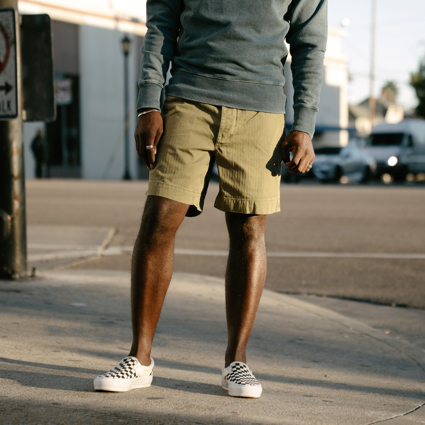 RRL Herringbone Twill Field Short Olive