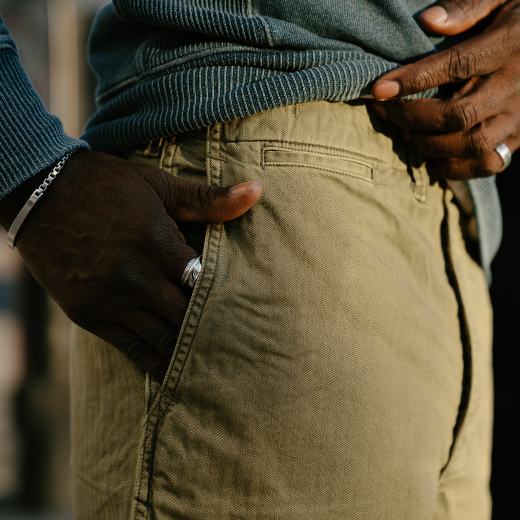 RRL Herringbone Twill Field Short Olive