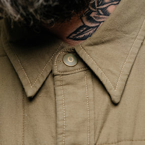 RRL Quilted Twill Shirt Jacket Olive Drab FINAL SALE