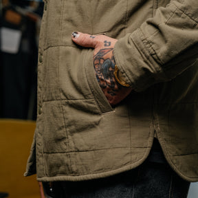 RRL Quilted Twill Shirt Jacket Olive Drab FINAL SALE
