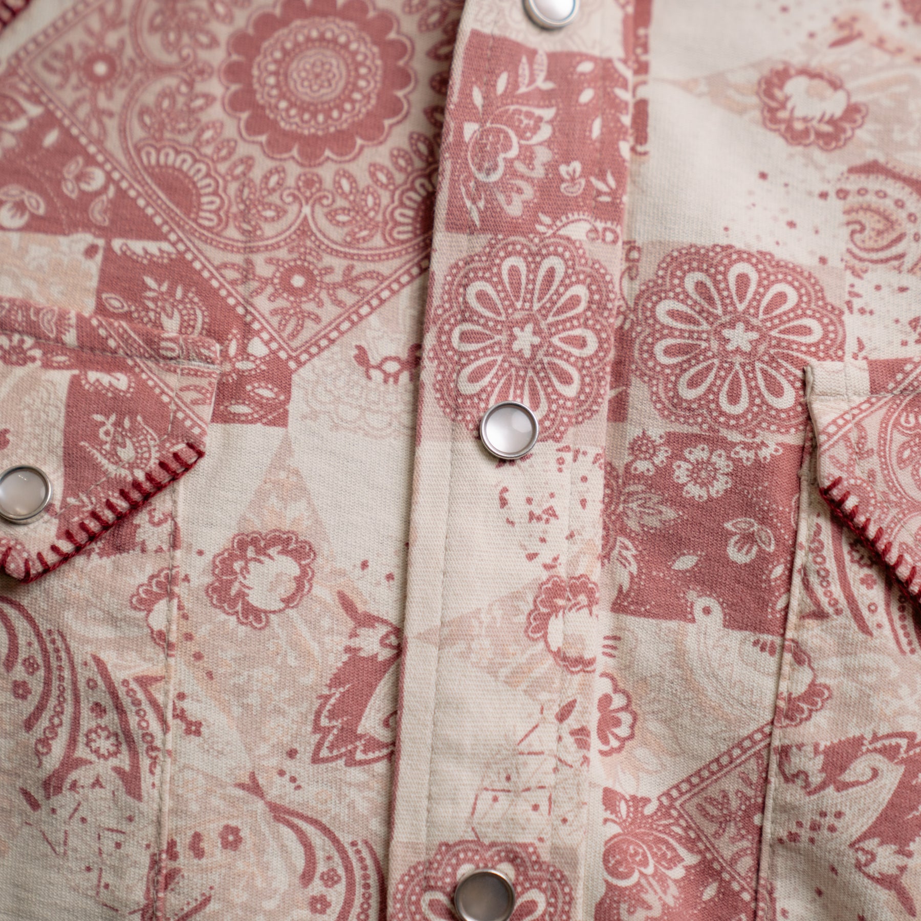 RRL Slim Fit Jersey Western Shirt Red/ Multi FINAL SALE
