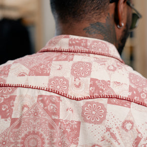 RRL Slim Fit Jersey Western Shirt Red/ Multi FINAL SALE