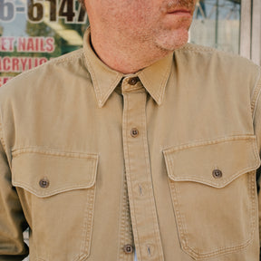 RRL Twill Officer's Workshirt Faded Tan