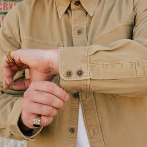 RRL Twill Officer's Workshirt Faded Tan