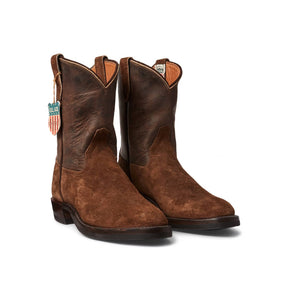RRL Roughout Suede and Leather Boot Brown