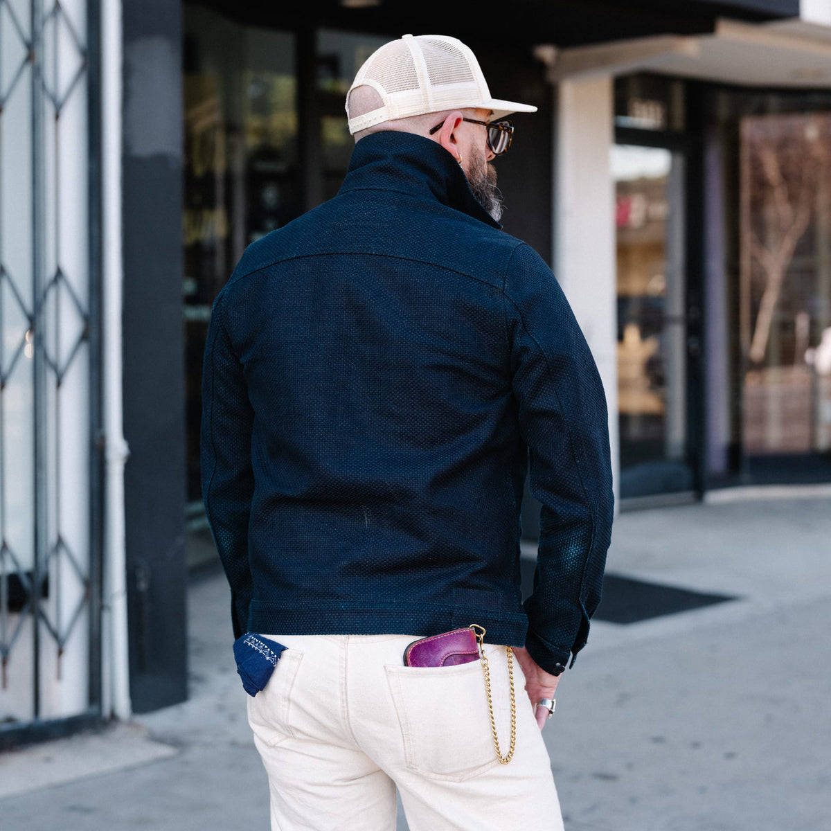 Rogue Territory x Snake Oil Provisions Cruiser Jacket Indigo Sashiko PRE-ORDER