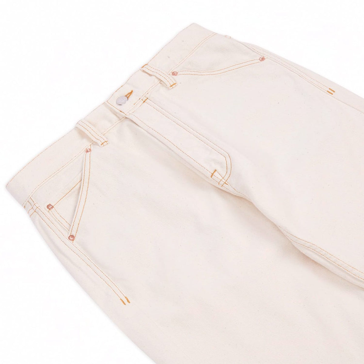 Drake's Ecru 12.7oz Selvedge Denim Contrast Stitch Five-Pocket Jeans