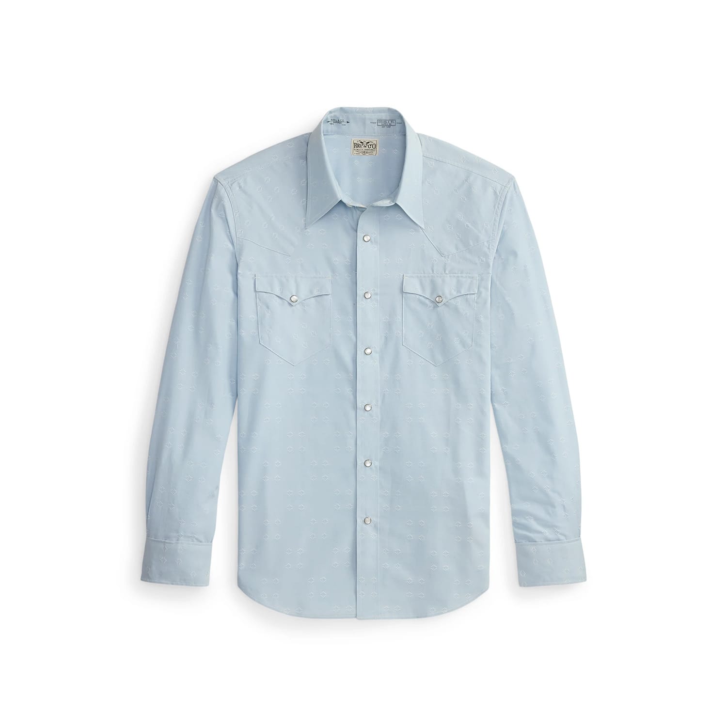 RRL Slim Fit Dobby Western Shirt Blue Multi