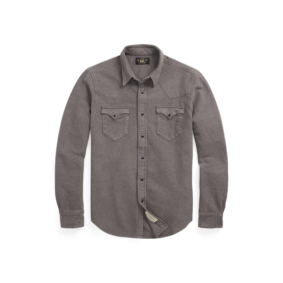FALL 2025 RRL Long-Sleeve Chamois Cloth Western Shirt Heather Gray