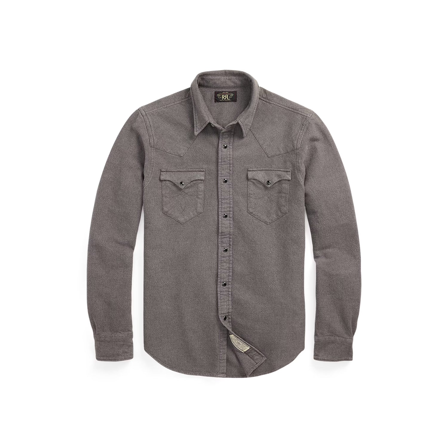 RRL Long-Sleeve Chamois Cloth Western Shirt Heather Gray