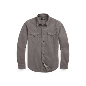 RRL Long-Sleeve Chamois Cloth Western Shirt Heather Gray
