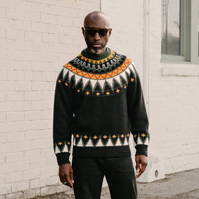 Stevenson Overall Co. Geometric Alpine Sweater Black FINAL SALE