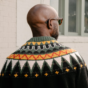 Stevenson Overall Co. Geometric Alpine Sweater Black FINAL SALE