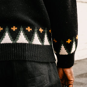 Stevenson Overall Co. Geometric Alpine Sweater Black FINAL SALE