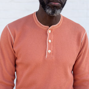 The Flat Head Henley Neck Thermal Light Orange