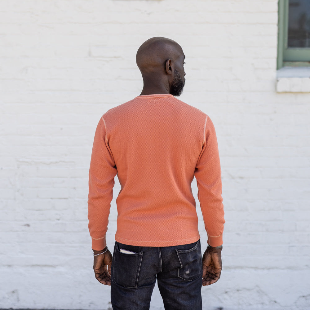 The Flat Head Henley Neck Thermal Light Orange