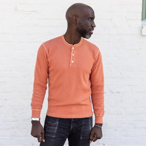 The Flat Head Henley Neck Thermal Light Orange