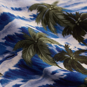 RRL Tropical Print Camp Shirt Blue Multi