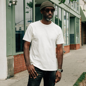UES No. 8 Slub Nep Short Sleeve T-Shirt White