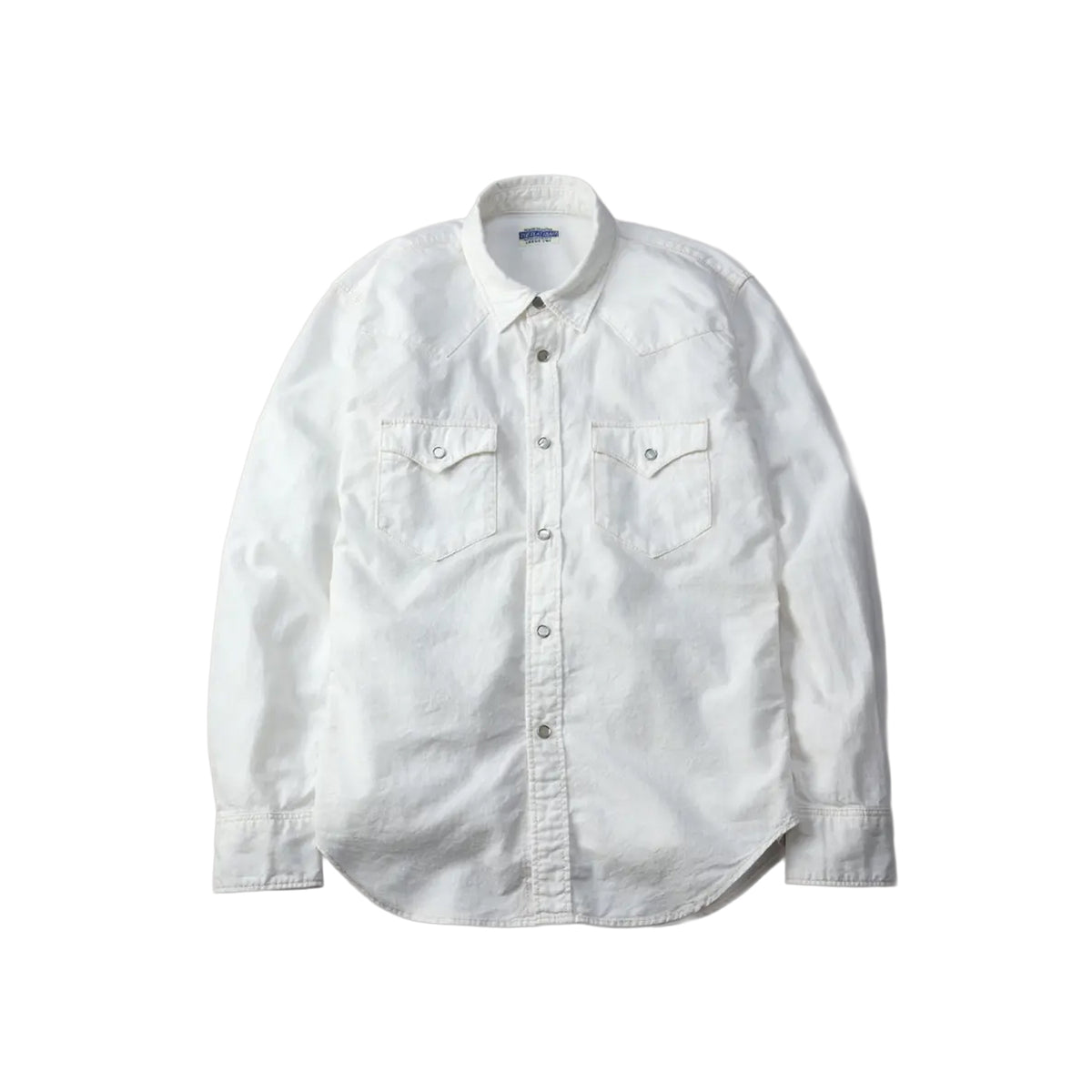 The Flat Head FN-SCW-003L Chambray Western Shirt White