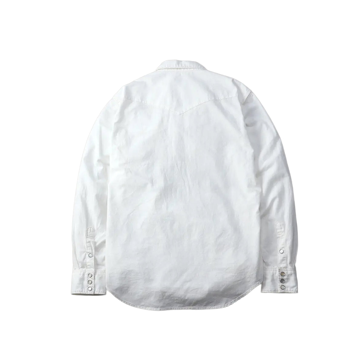 The Flat Head FN-SCW-003L Chambray Western Shirt White