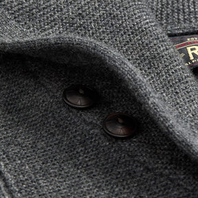 RRL Waffle-Knit Cashmere Shawl Cardigan Dark Grey Heather