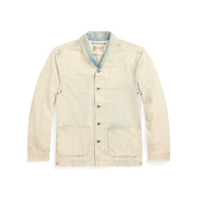RRL Washed Indigo Selvedge Denim Overshirt Faded Indigo