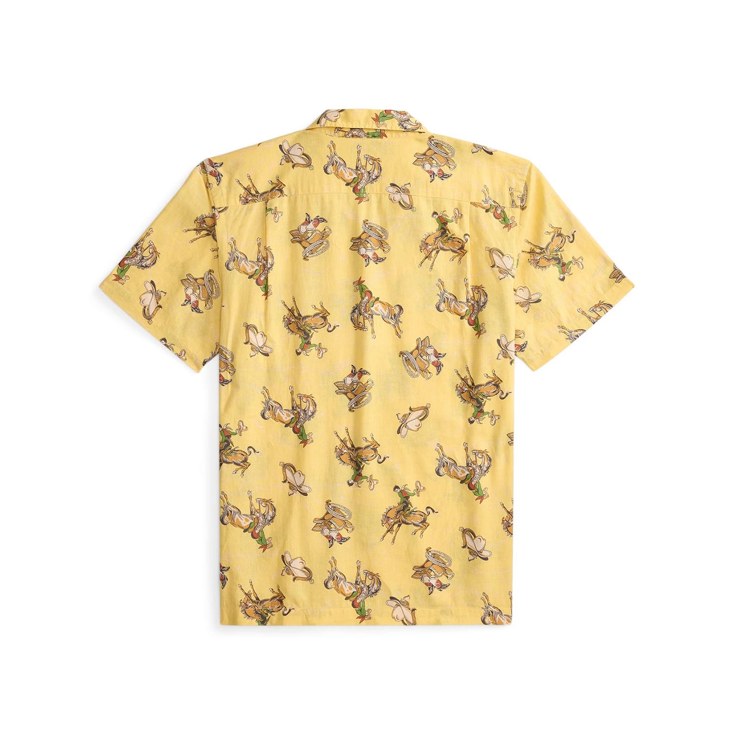 RRL Western-Print  Linen-Cotton Camp Shirt Yellow Multi