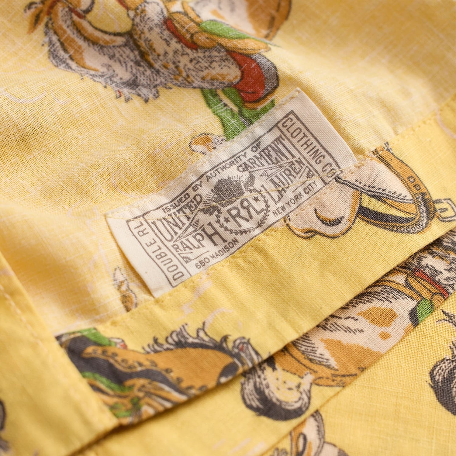 RRL Western-Print  Linen-Cotton Camp Shirt Yellow Multi