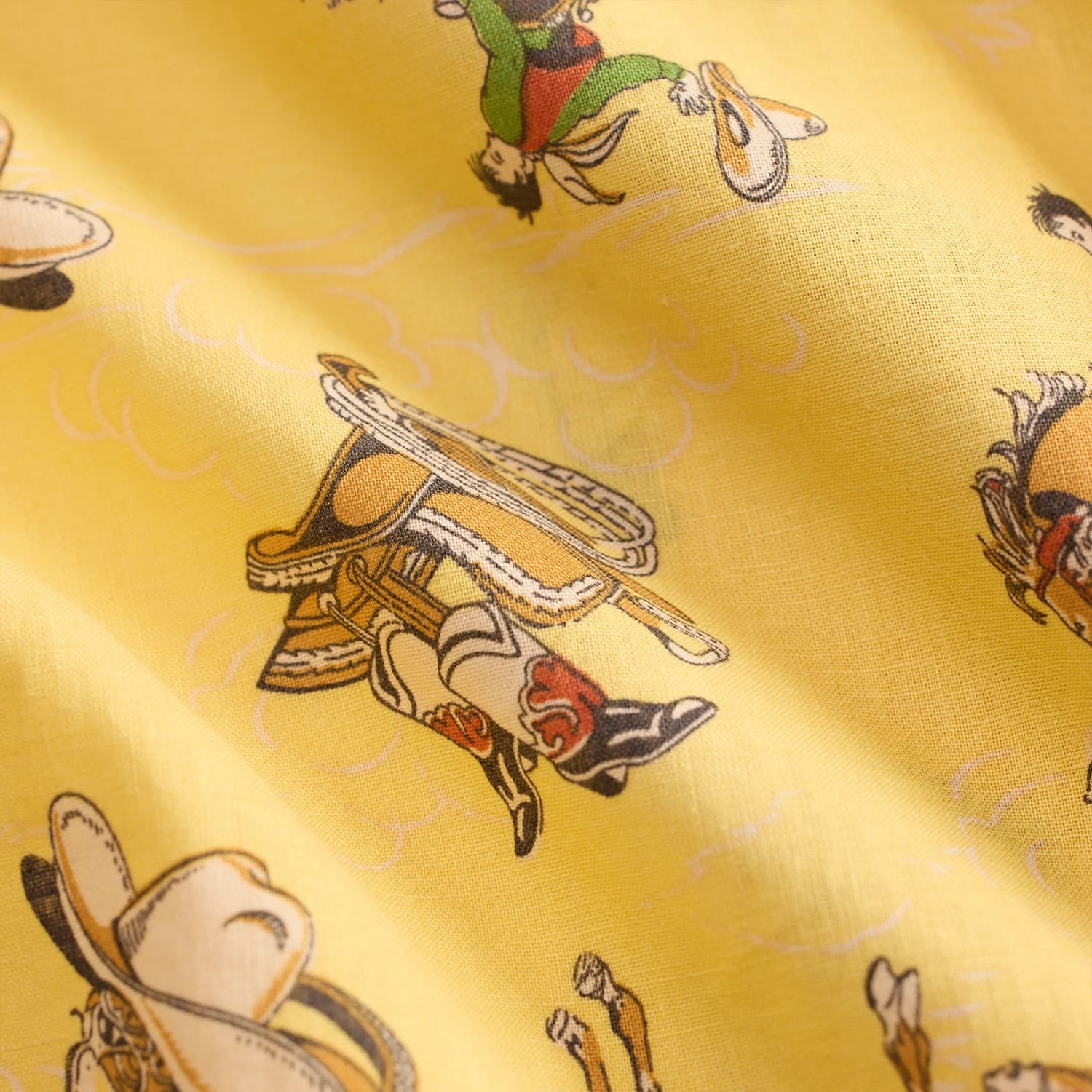 RRL Western-Print  Linen-Cotton Camp Shirt Yellow Multi