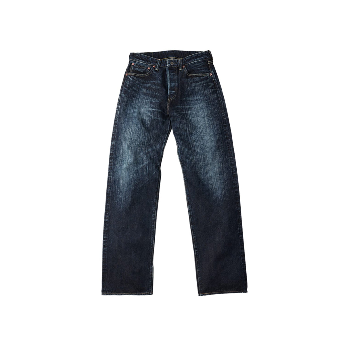 The Flat Head FN-D11C Left Hand Zimbabwe Cotton Wide Straight Real Aging Jeans