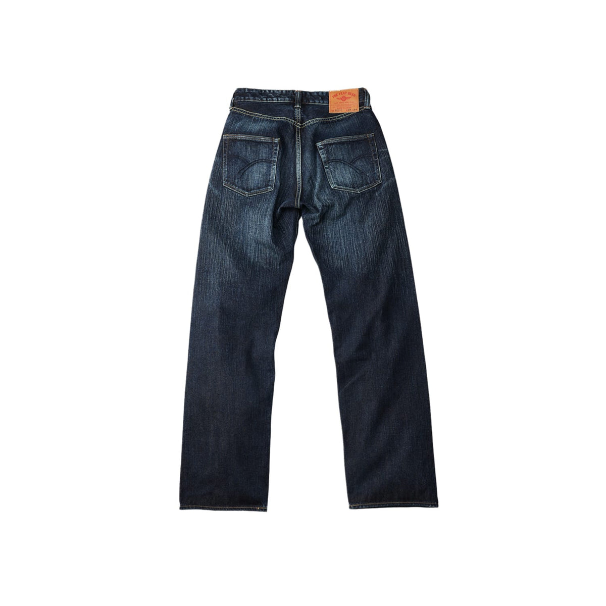 The Flat Head FN-D11C Left Hand Zimbabwe Cotton Wide Straight Real Aging Jeans