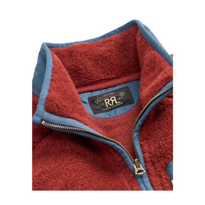 RRL Wool-Blend Pile Fleece Jacket Red Heather