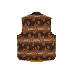 RRL Wool-Cashmere Snap-Front Sweater Vest Brown Multi FINAL SALE