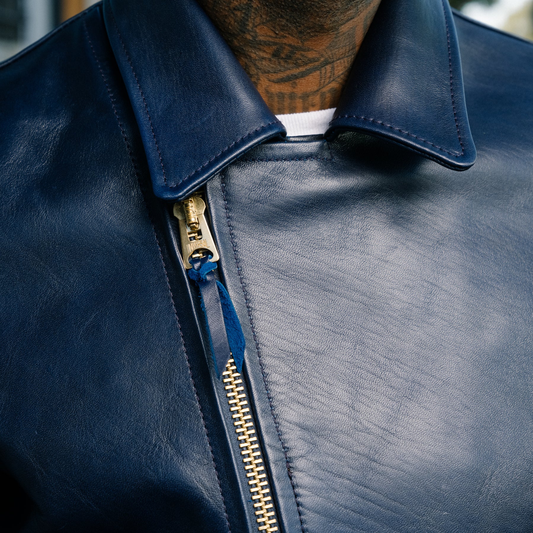 Y'2 Leather HR-56 Hand Dyed Horse Double Rider Navy
