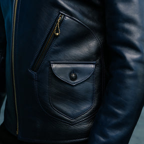 Y'2 Leather HR-56 Hand Dyed Horse Double Rider Navy