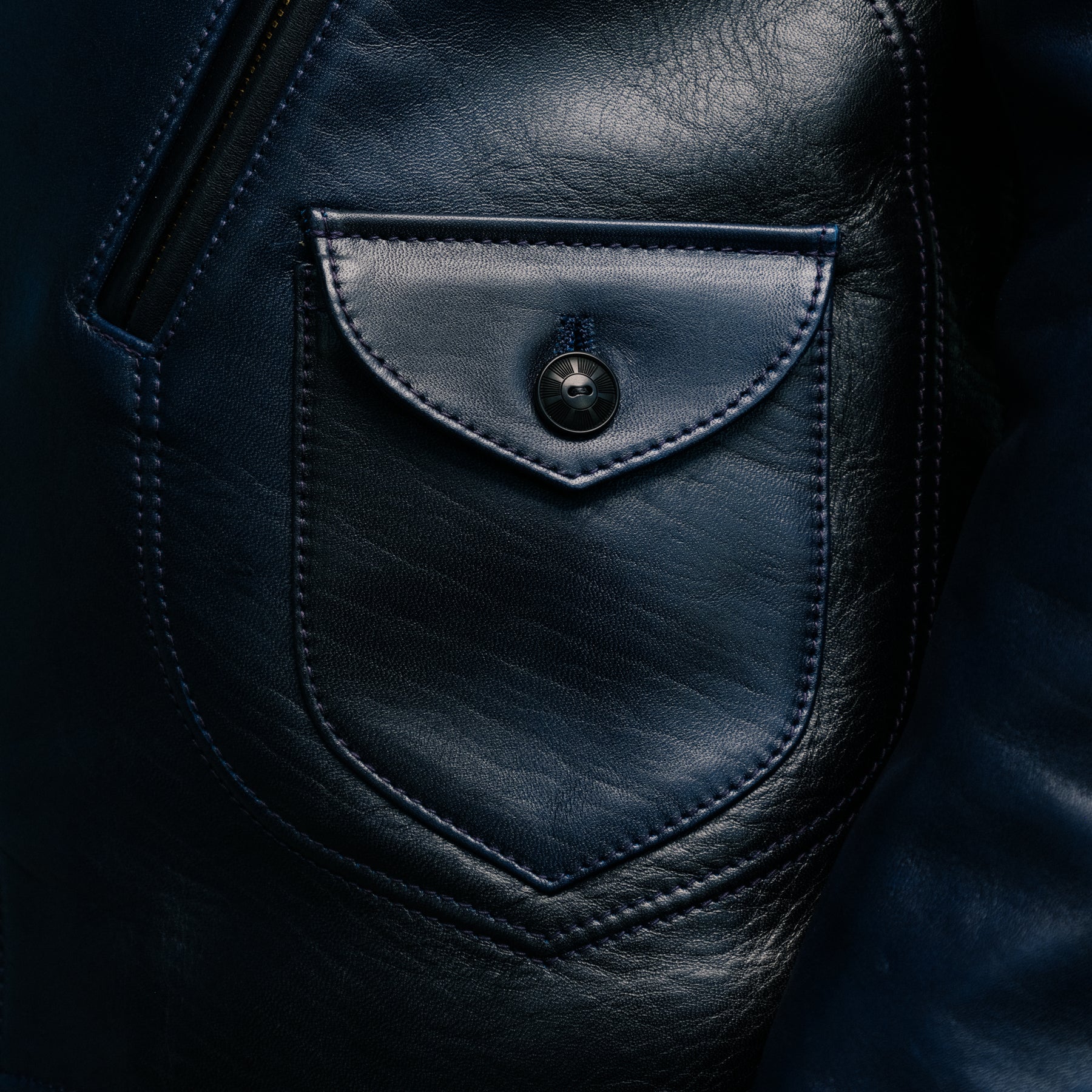 Y'2 Leather HR-56 Hand Dyed Horse Double Rider Navy