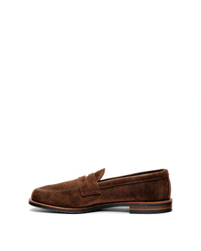 Alden 6224L Unlined Penny Loafer Dark Brown Suede