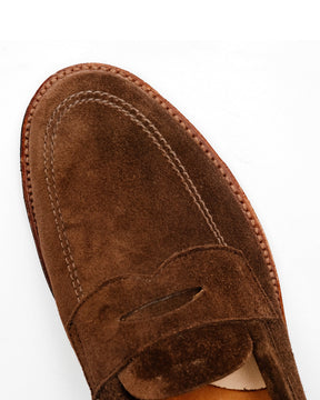 Alden 6224L Unlined Penny Loafer Dark Brown Suede