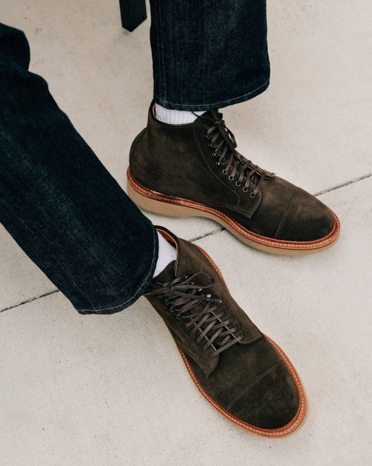 Alden x Snake Oil Provisions Monterey Boot Loden Suede