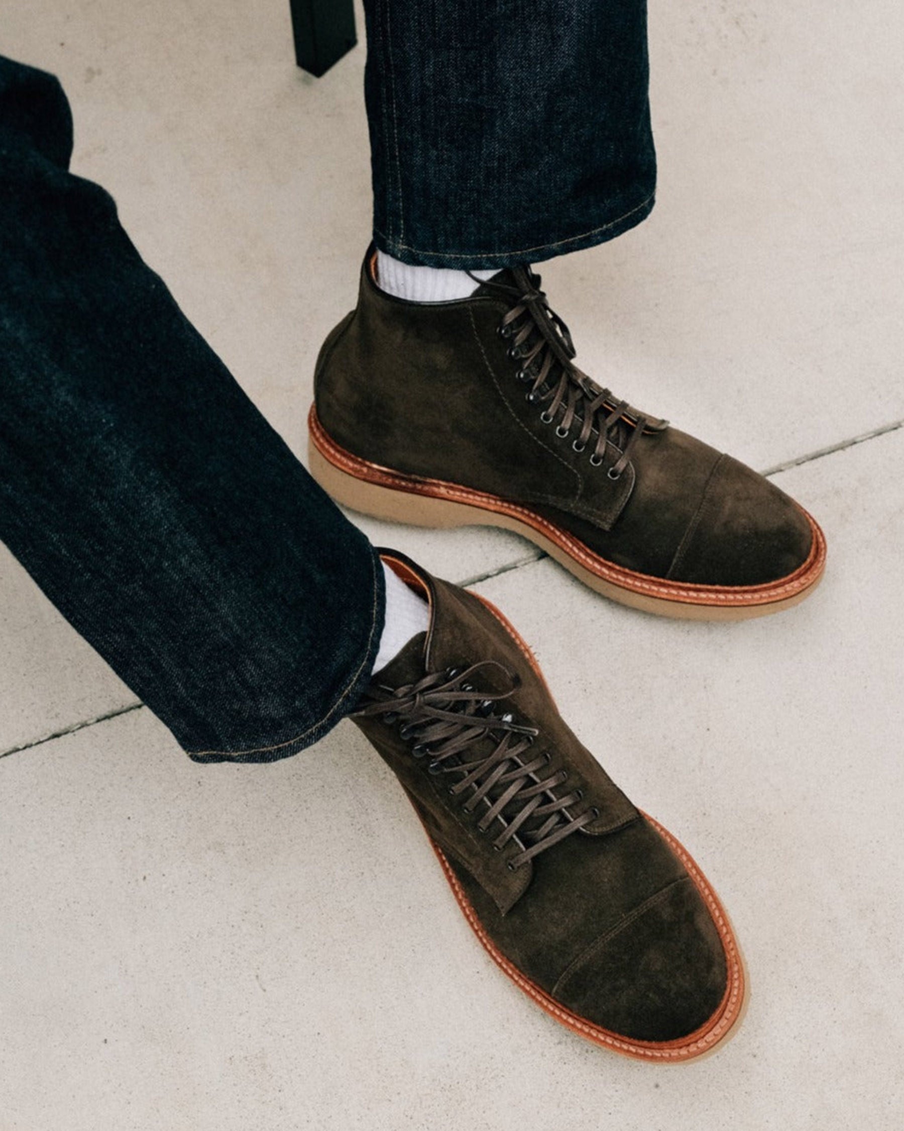 Alden x Snake Oil Provisions Monterey Boot Loden Suede