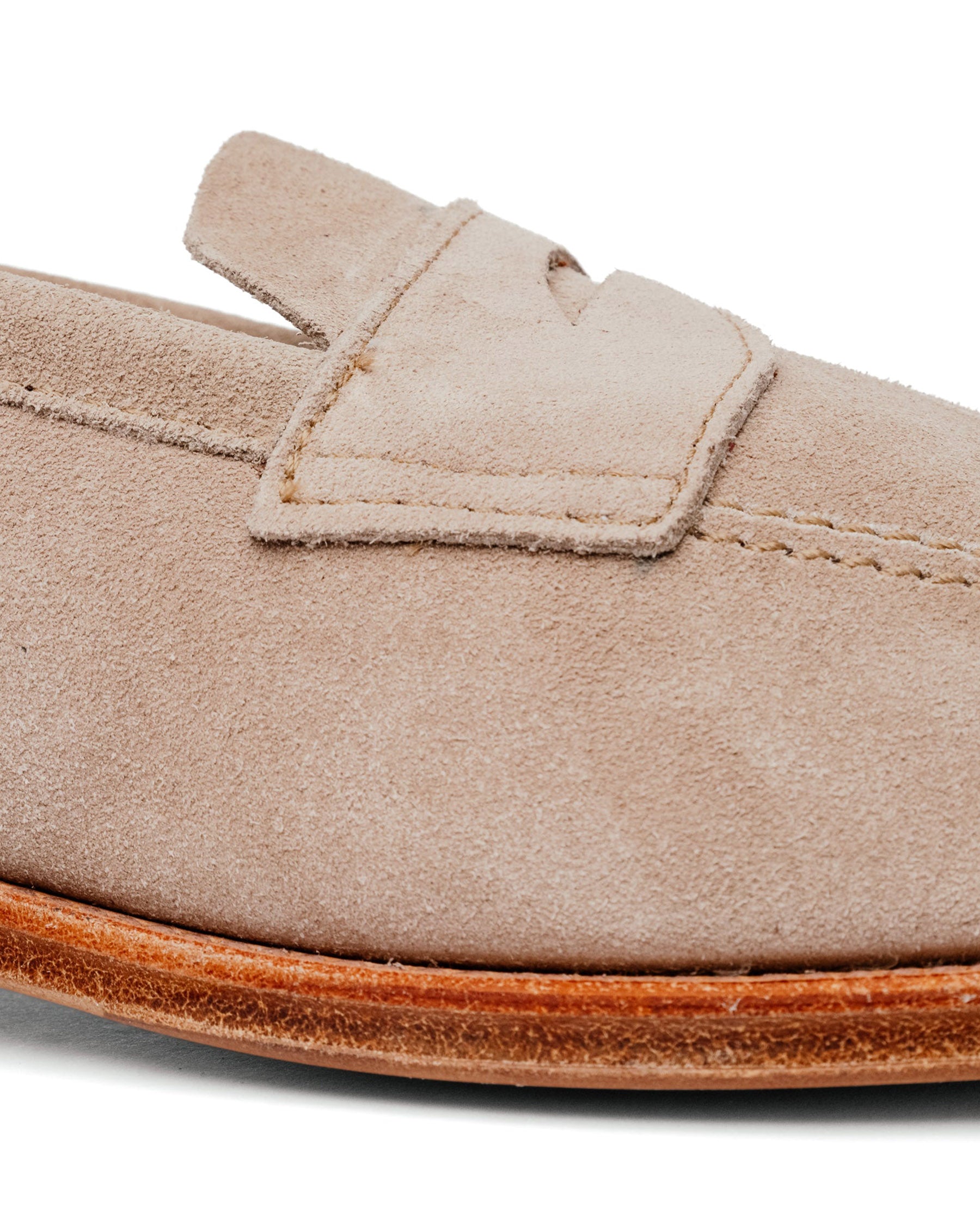 Alden x Snake Oil Provisions Unlined Penny Loafer Milkshake Suede