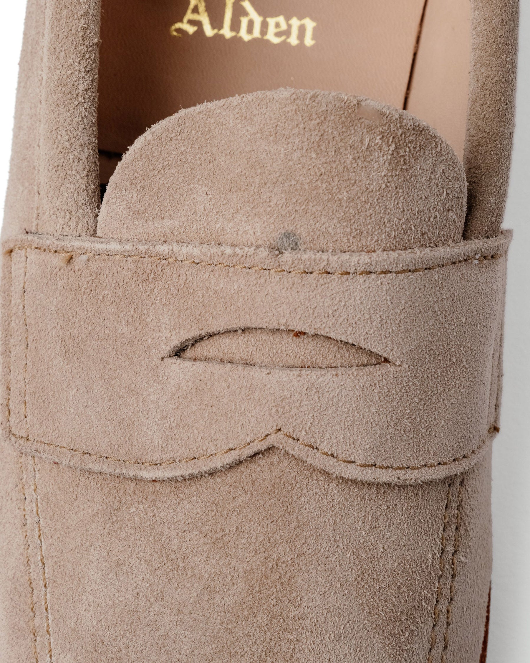 Alden x Snake Oil Provisions Unlined Penny Loafer Milkshake Suede