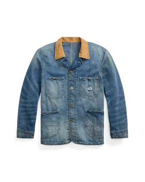 RRL Corduroy-Collar Indigo Denim Jacket Wrightsville Wash