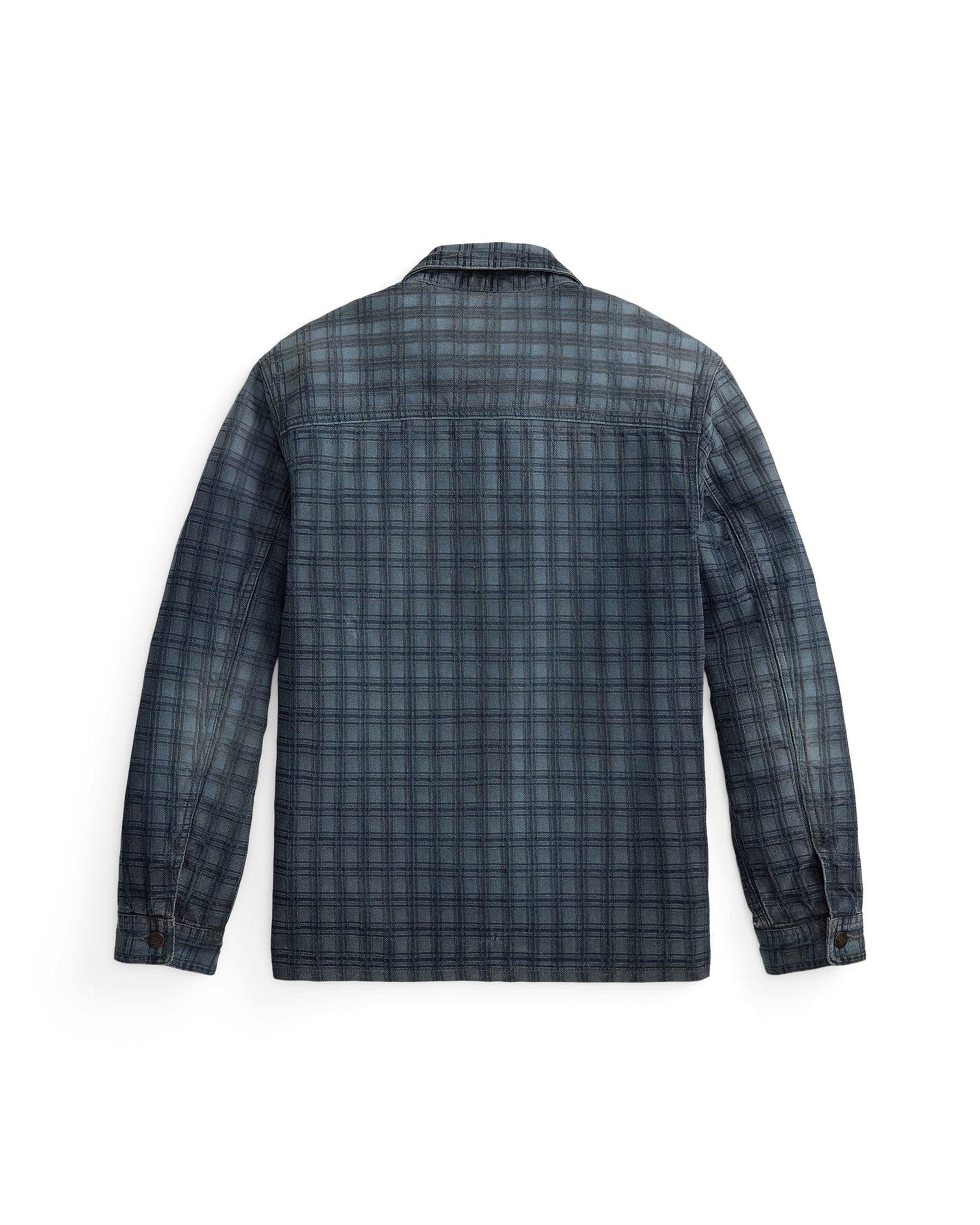 RRL Indigo Plaid Jacquard Denim Jacket Holland Wash