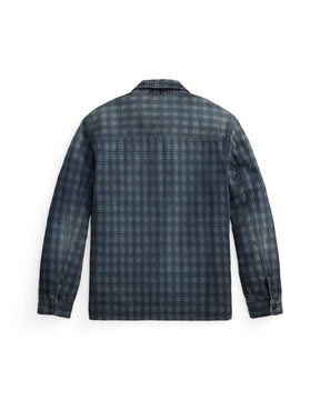RRL Indigo Plaid Jacquard Denim Jacket Holland Wash
