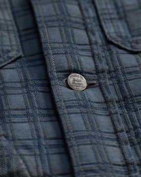 RRL Indigo Plaid Jacquard Denim Jacket Holland Wash