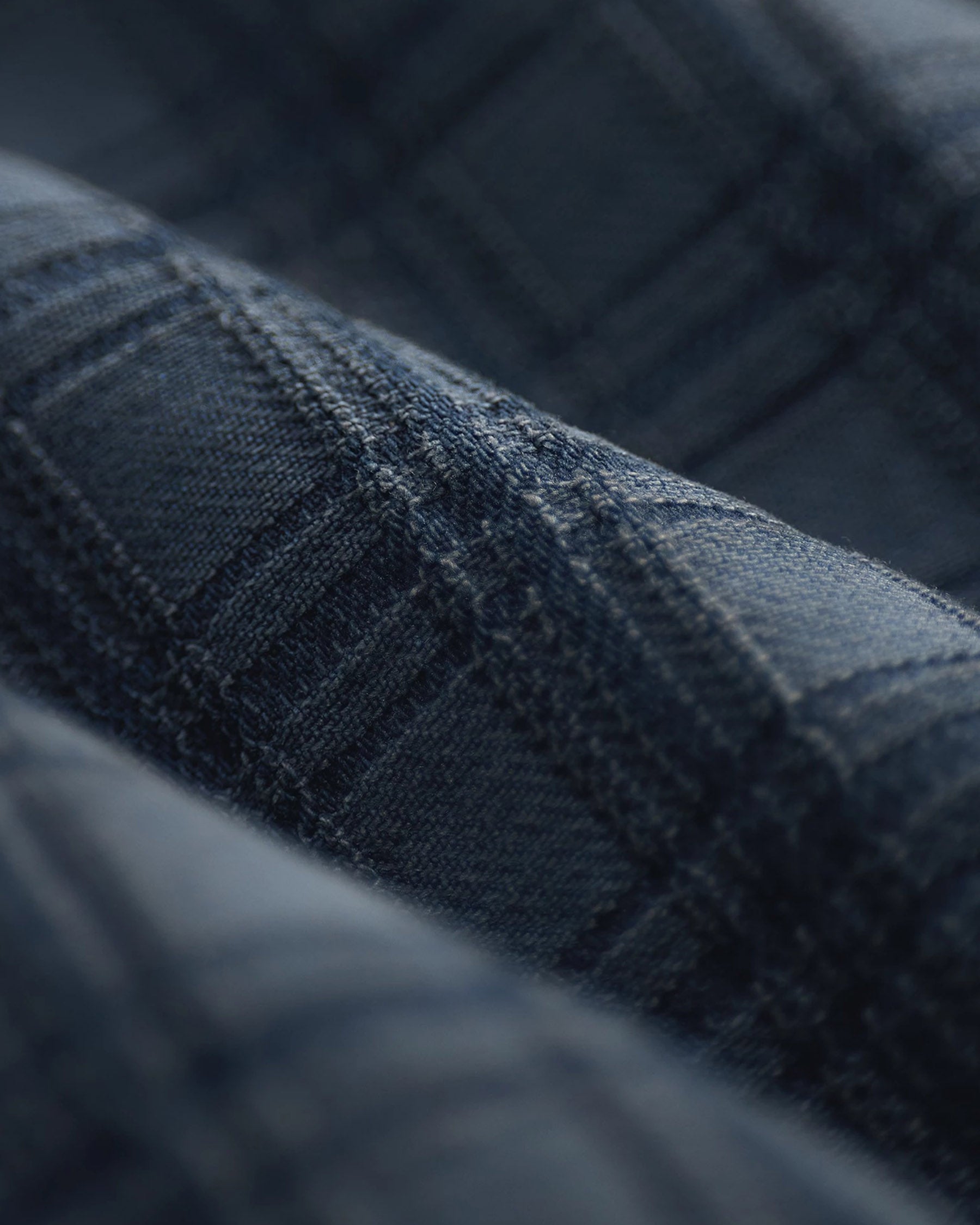 RRL Indigo Plaid Jacquard Denim Jacket Holland Wash
