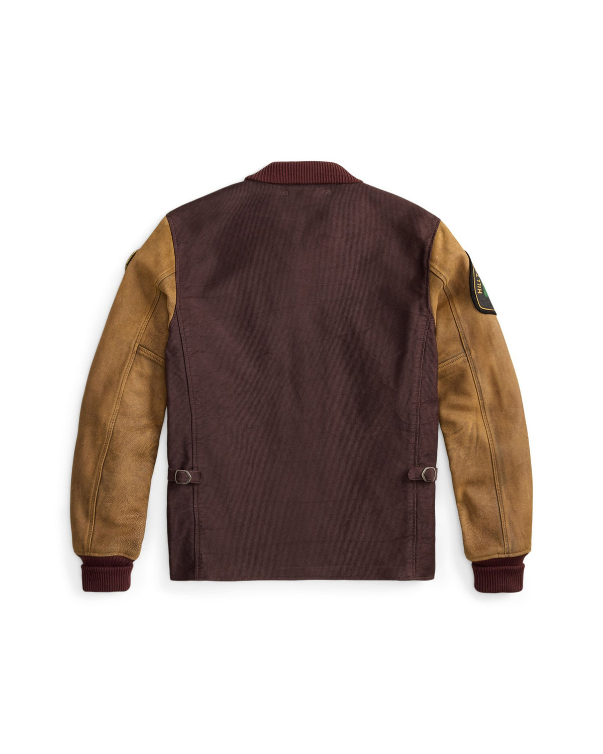 RRL Leather Sleeve Baseball Jacket Vintage Burgundy