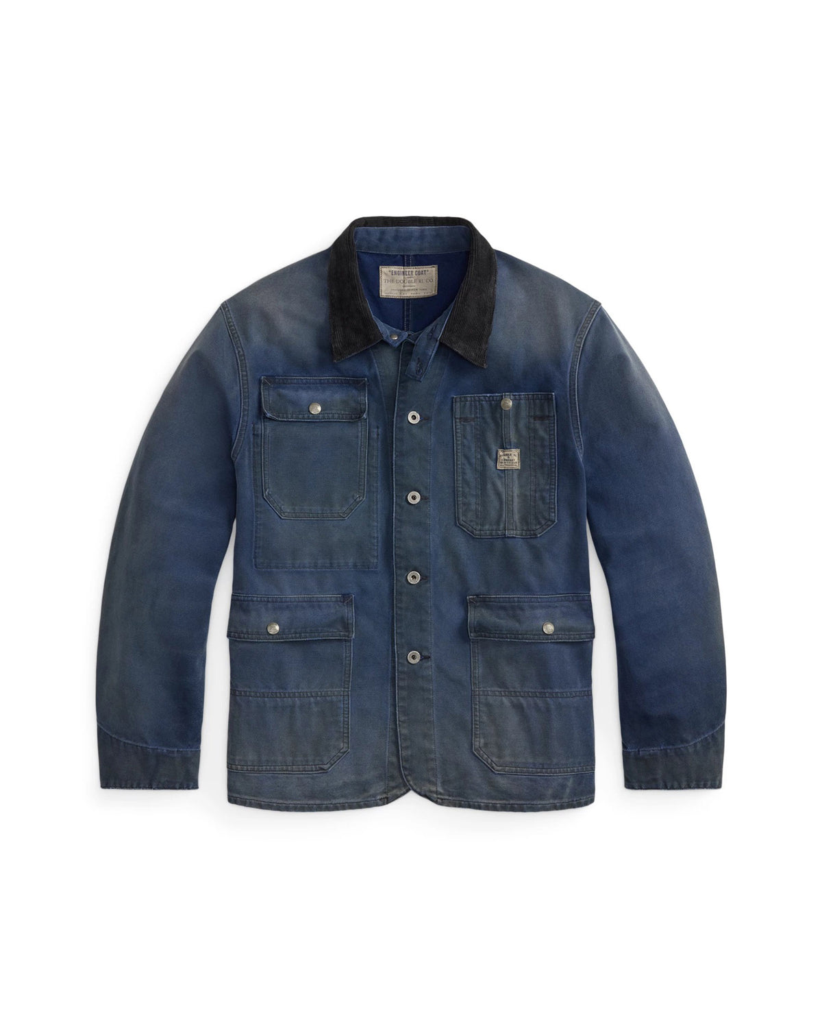 RRL Canvas Corduroy-Collar Engineer Jacket Faded Navy